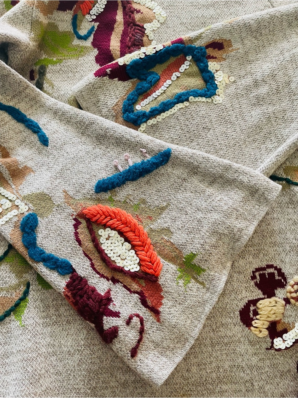 Knitted & Knotted Size Small Embroidered Knit Dress From Anthropologie - Picture 5 of 13